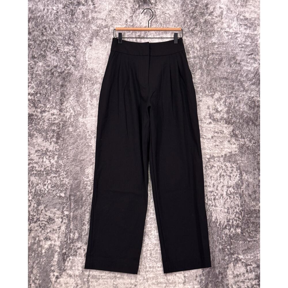 Argent Pants 6 Womens Black Pleated Wool Trouser